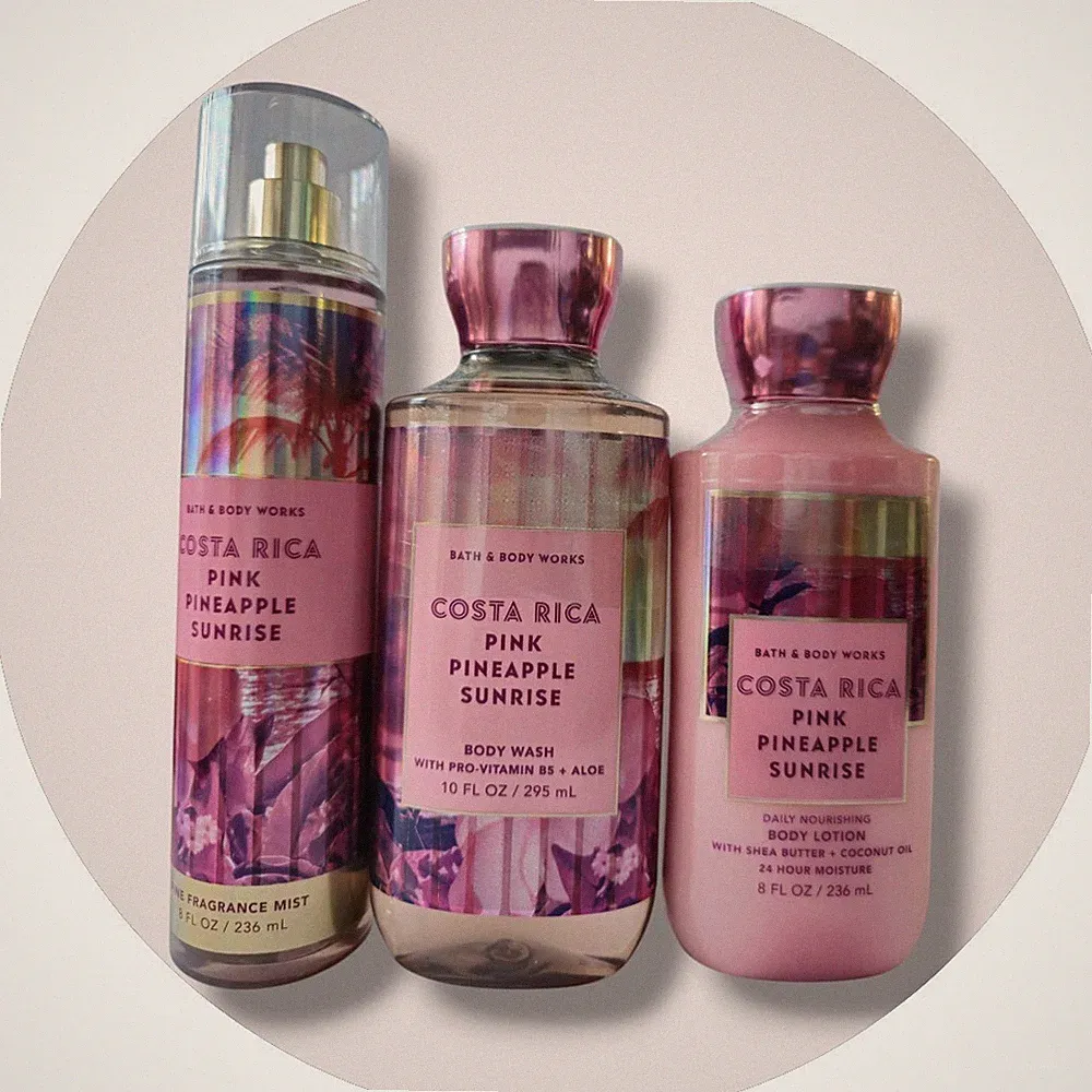 Bath & Body Works Pink Pineapple Sunrise 3Pc GIFT SET