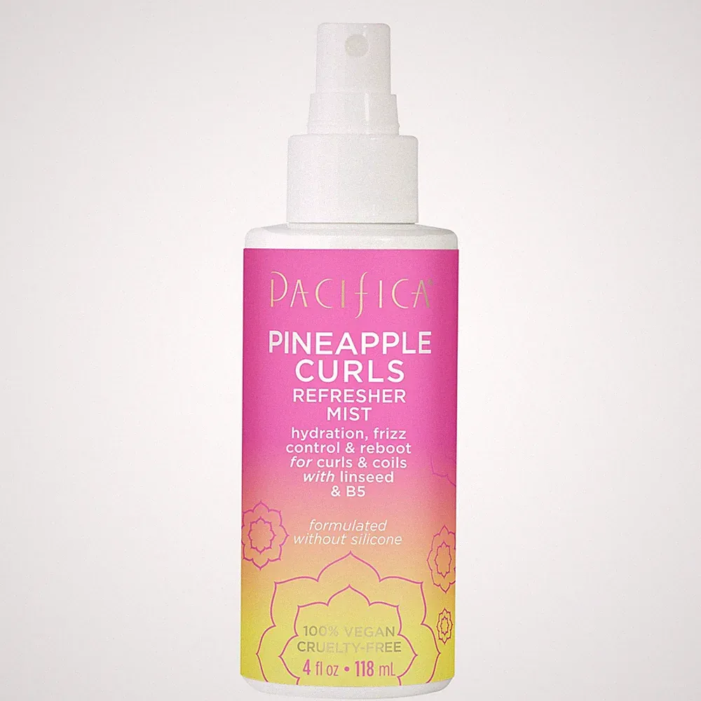 Curl Refresher Spray 4 Fl Oz Tropical Pineapple Fragrance Lightweight Hydration