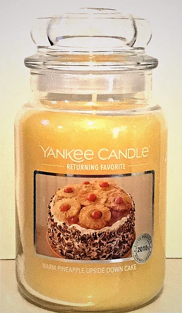 PINEAPPLE UPSIDE DOWN CANDLE ORIGINAL LARGE JAR 22 OZ NEW YANKEE CANDLE YELLOW