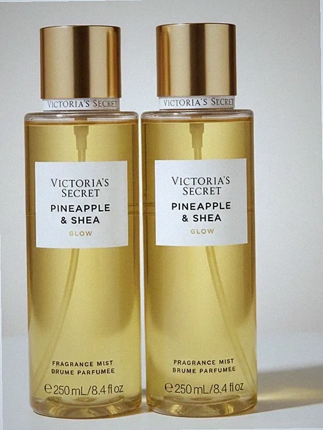 Victoria’s Secret Pineapple & Shea Glow Fragrance Body Mist 8.4 Fl Oz Bundle 2PC